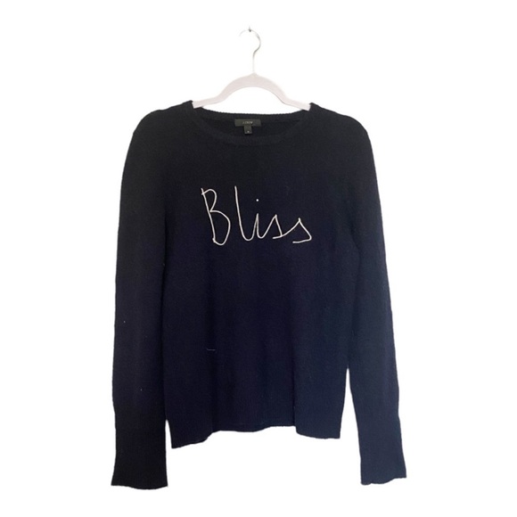J Crew Navy Wool Apalca Blend BLISS Sweater Sz L - Picture 6 of 7